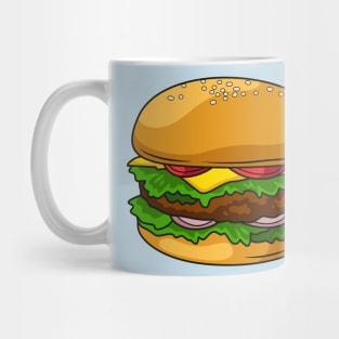 Hamburger cartoon illustration Mug